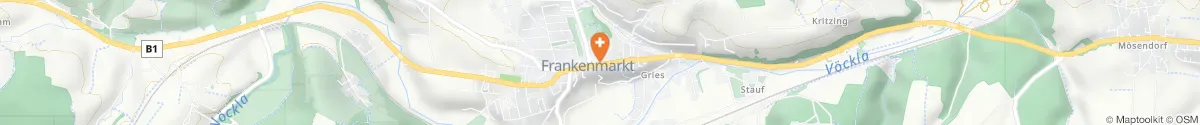 Kartendarstellung des Standorts für Apotheke Zum schwarzen Adler in 4890 Frankenmarkt